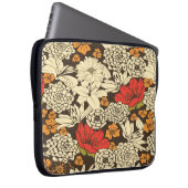 Nahtloses Blumenmuster mit roten Blume Laptopschutzhülle (Vorne Rechts)