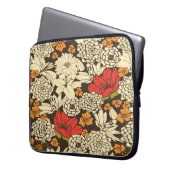 Nahtloses Blumenmuster mit roten Blume Laptopschutzhülle (Vorderseite Links)