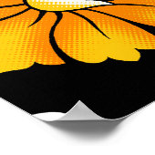 Nahtloses Blumenmuster mit schwarzem Hintergrund,b Poster (Ecke)