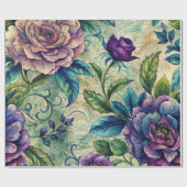 Nahtloses Blumenmuster Möbel Dekorationspapier Geschenkpapier (Flach)