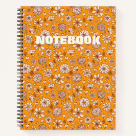Nahtloses Blumenmuster orange Notizblock