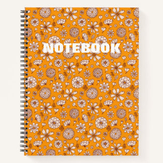 Nahtloses Blumenmuster orange Notizblock