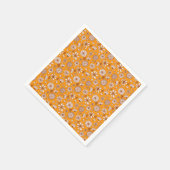 Nahtloses Blumenmuster orange Serviette (Ecke)
