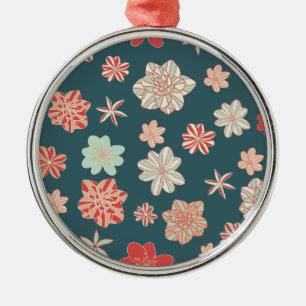 Nahtloses Blumenmuster  Ornament Aus Metall