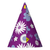 Nahtloses Blumenmuster Partyhütchen (Rückseite)