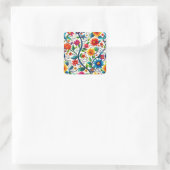 Nahtloses Blumenmuster Quadratischer Aufkleber (Tasche)
