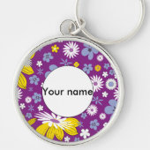 Nahtloses Blumenmuster Schlüsselanhänger (Vorne)