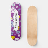 Nahtloses Blumenmuster Skateboard (Vorderseite)
