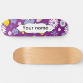 Nahtloses Blumenmuster Skateboard (Horizontal)