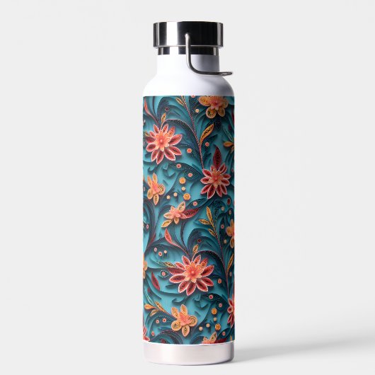 Nahtloses Blumenmuster Wasserflasche Trinkflasche (Links)