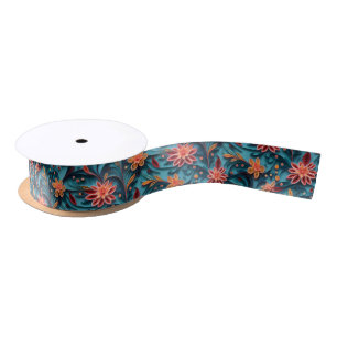 Nahtloses Blumenpapiermuster Band Satinband
