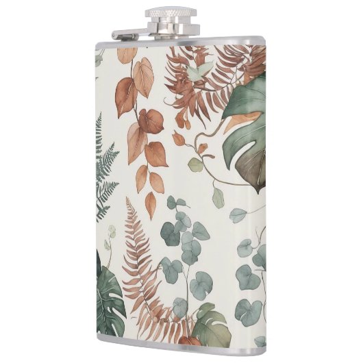 Nahtloses Boho-Blumenmuster Blumen Flachmann (Links)