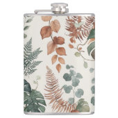 Nahtloses Boho-Blumenmuster Blumen Flachmann (Vorderseite)