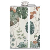 Nahtloses Boho-Blumenmuster Blumen Flachmann (Rückseite)