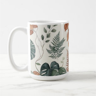 Nahtloses Boho-Blumenmuster Blumen  Kaffeetasse