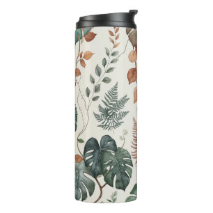 Nahtloses Boho-Blumenmuster Blumen Thermosbecher