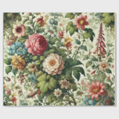 Nahtloses Botanisches Blumenmuster Geschenkpapier (Flach)