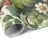 Nahtloses Botanisches Blumenmuster Geschenkpapier (Rolleneckpunkt)