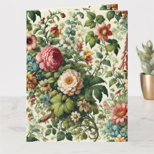 Nahtloses botanisches Blumenmuster Karte