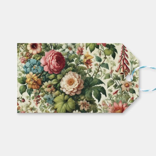 Nahtloses botanisches Muster Geschenkanhänger (Vorderseite (Horizontal))