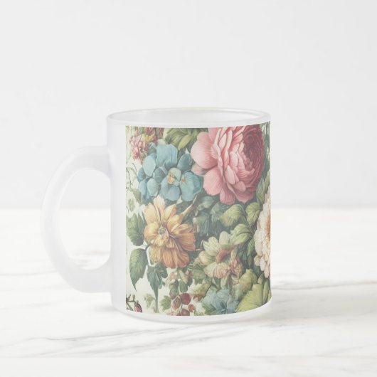 Nahtloses botanisches Muster Mattglastasse (Links)