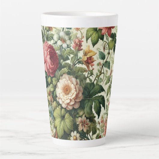 Nahtloses botanisches Muster Milchtasse (Vorderseite)