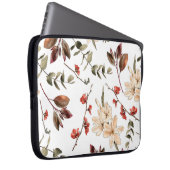 Nahtloses botanisches Muster mit weißem Hintergrun Laptopschutzhülle (Vorne Rechts)