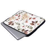 Nahtloses botanisches Muster mit weißem Hintergrun Laptopschutzhülle (Vorne Knopf)