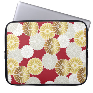 Nahtloses Chrysanthemum im japanischen tra Laptopschutzhülle