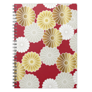 Nahtloses Chrysanthemum im japanischen tra Notizblock