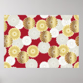 Nahtloses Chrysanthemum im japanischen tra Poster (Vorne)