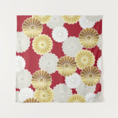 Nahtloses Chrysanthemum im japanischen tra Wandteppich (Vorderseite (Horizontal))