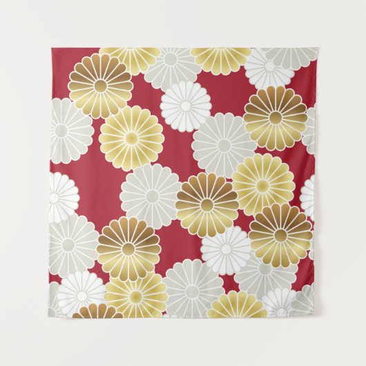 Nahtloses Chrysanthemum im japanischen tra Wandteppich (Vorderseite (Horizontal))