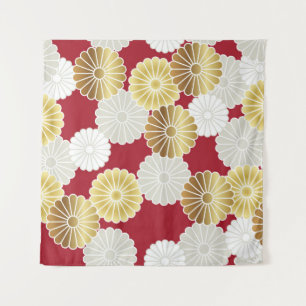 Nahtloses Chrysanthemum im japanischen tra Wandteppich