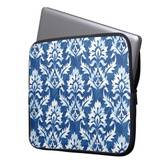 Nahtloses Damastmuster Laptopschutzhülle (Vorderseite Links)