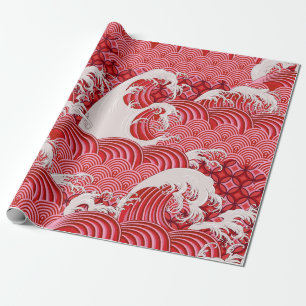 Nahtloses Dekormuster mit Wellen in chinesischer S Geschenkpapier