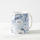Nahtloses Denim-Patchwork für die Blume Kaffeetasse (VorderseiteRechts)