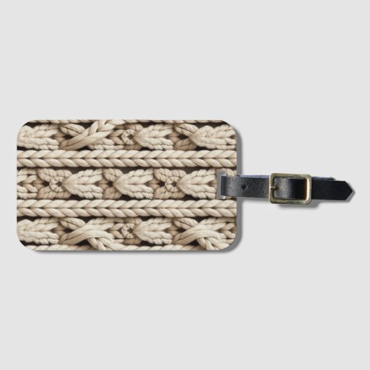 Nahtloses dickes Kabelstrickmuster Gepäckanhänger (Vorderseite (Horizontal))
