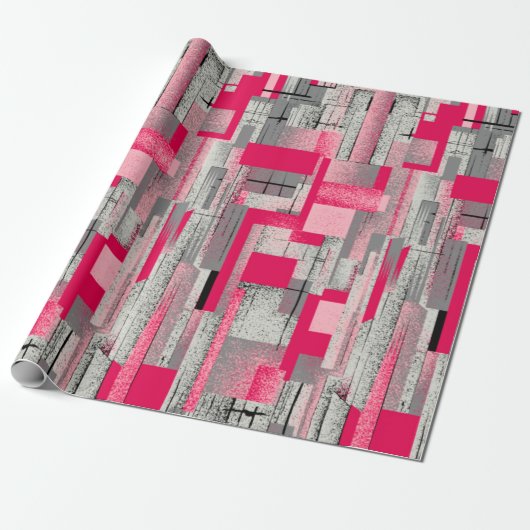 nahtloses digitales Patchwork-Muster in Aquarellfa Geschenkpapier (Ungerollt)