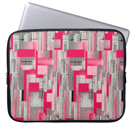nahtloses digitales Patchwork-Muster in Aquarellfa Laptopschutzhülle (Vorderseite)