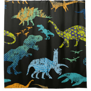 Nahtloses Dino-Muster. Originelles Design mit tRex Duschvorhang