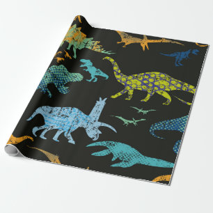 Nahtloses Dino-Muster. Originelles Design mit tRex Geschenkpapier