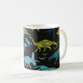 Nahtloses Dino-Muster. Originelles Design mit tRex Kaffeetasse (VorderseiteRechts)