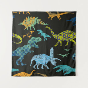 Nahtloses Dino-Muster. Originelles Design mit tRex Wandteppich