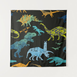 Nahtloses Dino-Muster. Originelles Design mit tRex Wandteppich