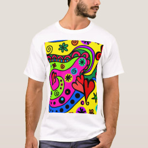 Nahtloses Doodle – Fließende Kunst T-Shirt