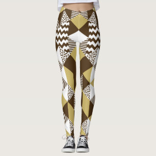 Nahtloses Dreieck: geometrische Goldmode. Leggings