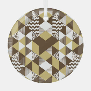 Nahtloses Dreieck: geometrische Goldmode. Ornament Aus Glas