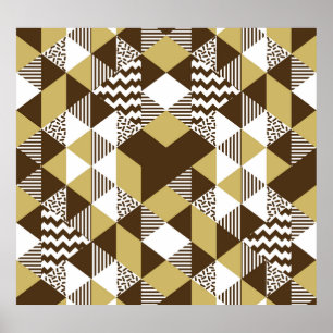 Nahtloses Dreieck: geometrische Goldmode. Poster