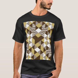 Nahtloses Dreieck: geometrische Goldmode. T-Shirt